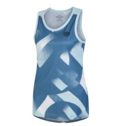 UMBRO Womens/Ladies Pro Training Tank Top (Blue Glow/Brilliant White)