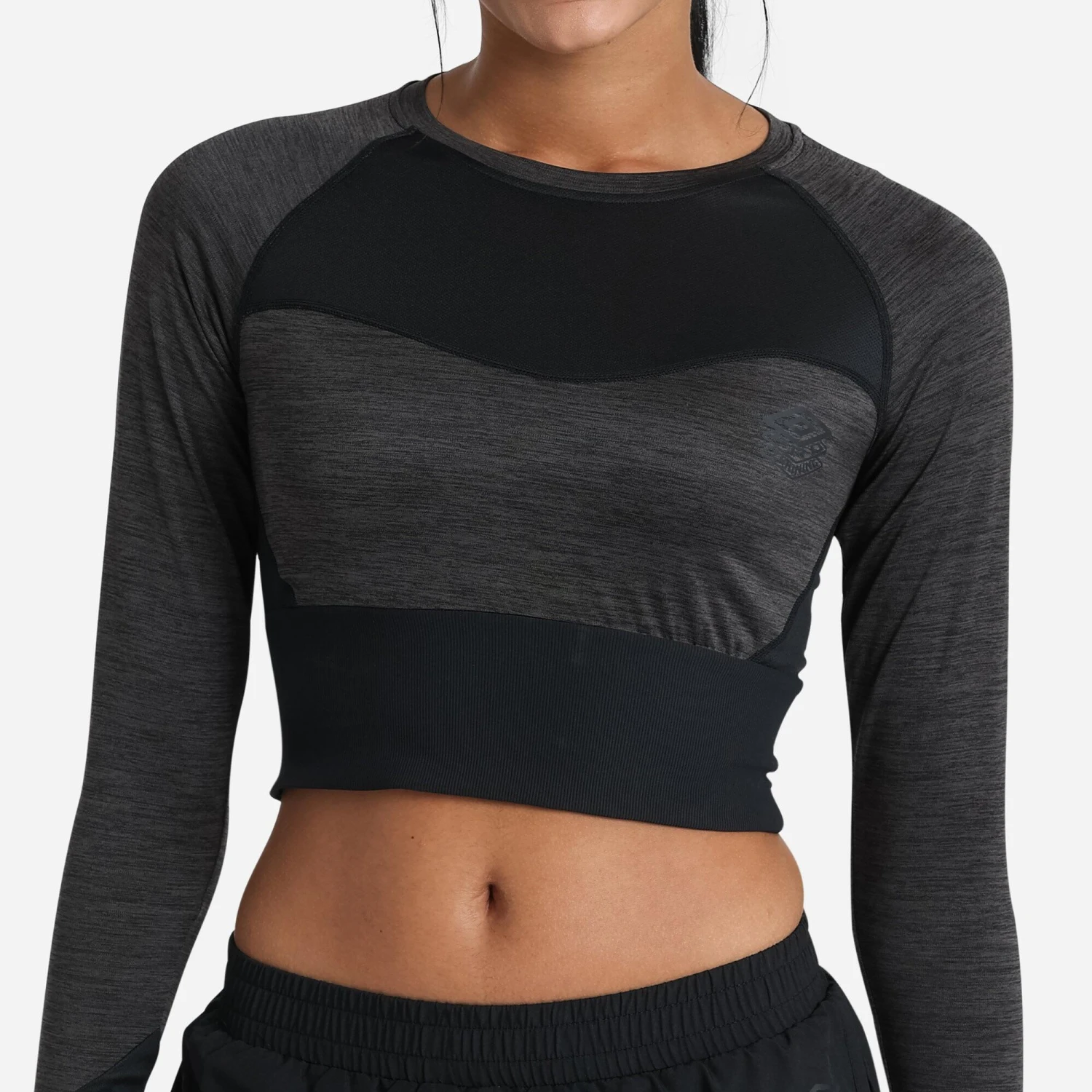 UMBRO Womens/Ladies Pro Training LongSleeved Crop Top (Silver Grey Marl) 7 UMBRO Womens/Ladies Pro Training LongSleeved Crop Top (Silver Grey Marl) - Image 5