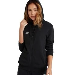 UMBRO Womens/Ladies Club Leisure Full Zip Hoodie (Black/White) -Adidas Sales Store k62d348d55cbc07fce15a104f323c0dda