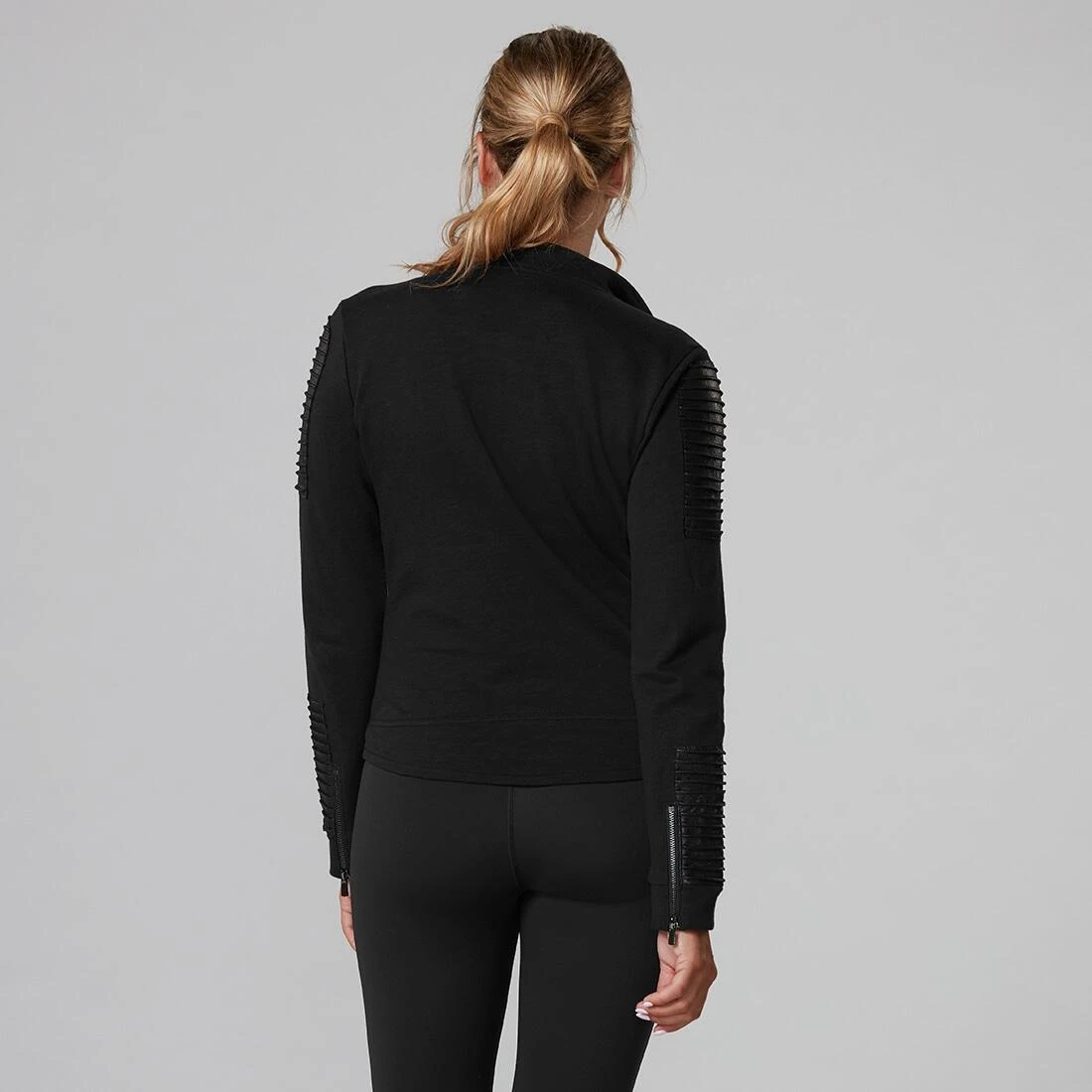 Fitness-Mad Womens/Ladies Moto Jacket (Black) 4 Fitness-Mad Womens/Ladies Moto Jacket (Black) - Image 2