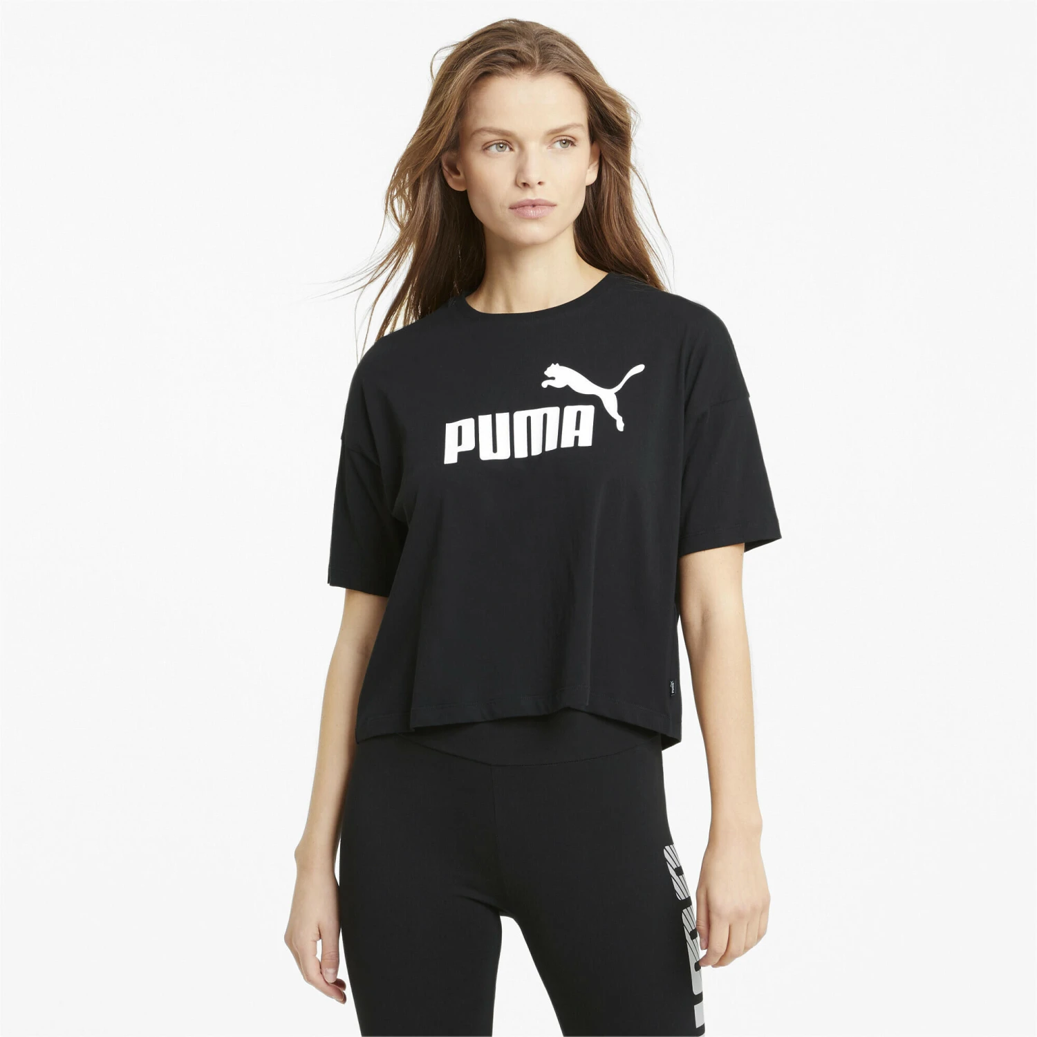 PUMA Womens Essentials Logo Cropped Tee T-Shirt 4 PUMA Womens Essentials Logo Cropped Tee T-Shirt - Image 2
