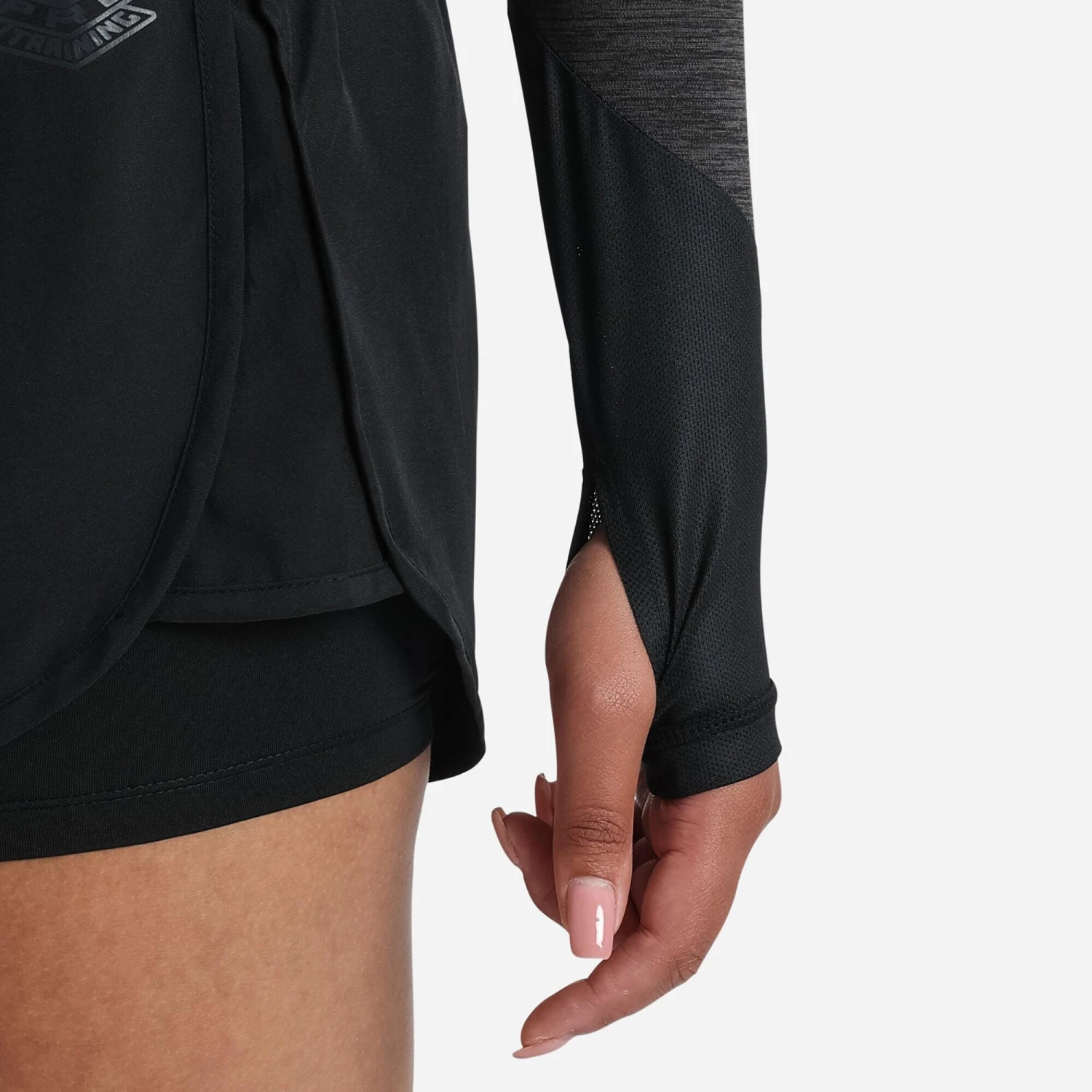 UMBRO Womens/Ladies Pro Training LongSleeved Crop Top (Silver Grey Marl) 8 UMBRO Womens/Ladies Pro Training LongSleeved Crop Top (Silver Grey Marl) - Image 6