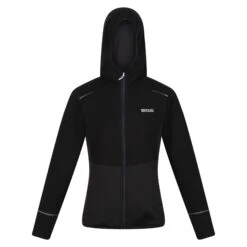 Regatta Womens/Ladies Textured Fleece Full Zip Hoodie (Black)