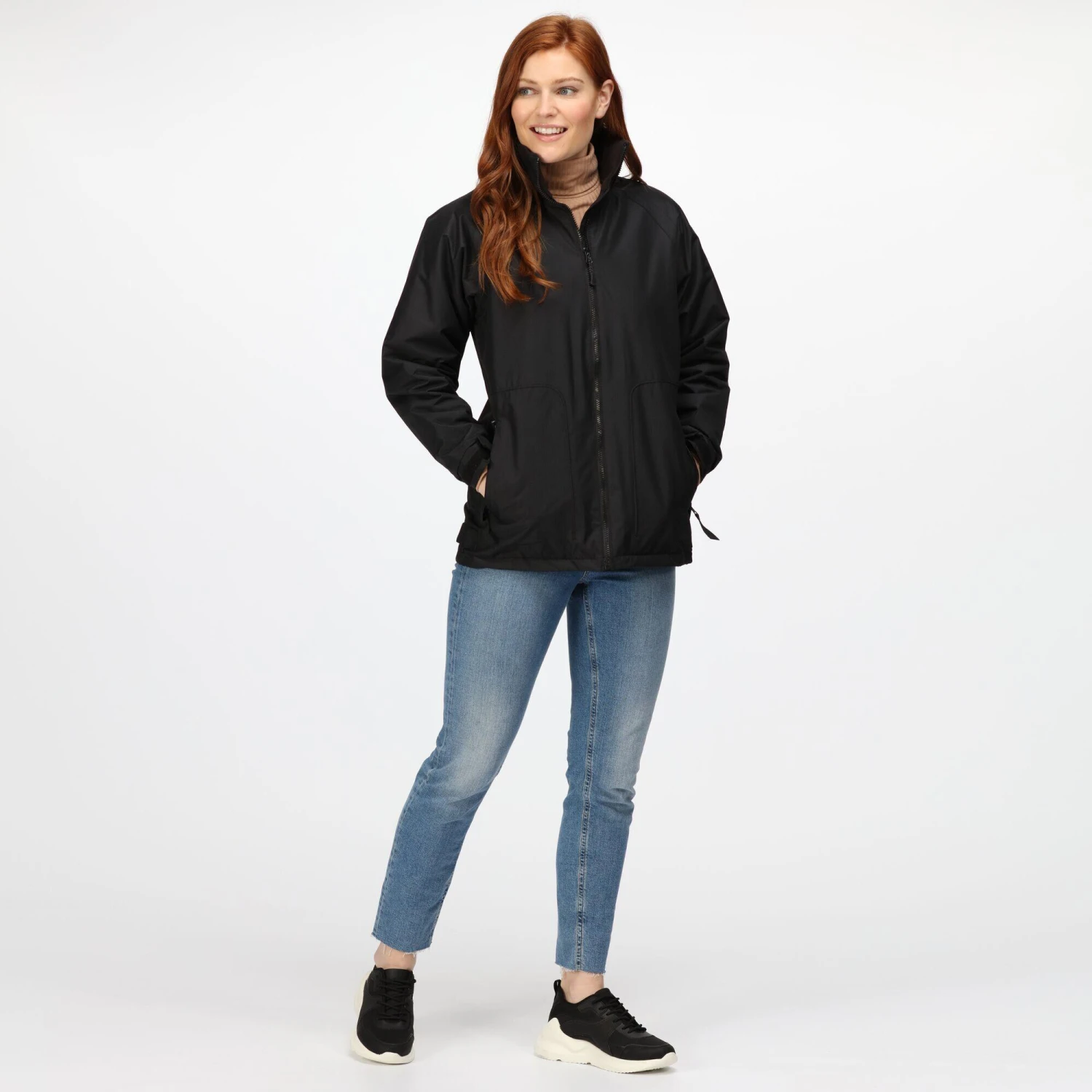 Regatta Womens/Ladies Waterproof Windproof Jacket (Fleece Lined) (Black) 4 Regatta Womens/Ladies Waterproof Windproof Jacket (Fleece Lined) (Black) - Image 2