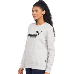 Womens/Ladies ESS Logo Sweatshirt (Puma Black) -Adidas Sales Store kc7bd36d3b6c51d34cc87a685119f3f7e