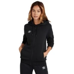 UMBRO Womens/Ladies Club Leisure Full Zip Hoodie (Black/White) -Adidas Sales Store kcb3215cf6692a1959ced008a74e96b1e