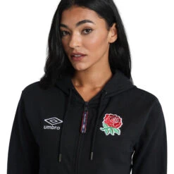UMBRO England Rugby Womens/Ladies Classic Full Zip Hoodie (Black) -Adidas Sales Store ke850db9a694cd5ce96f7a9887b7f8541