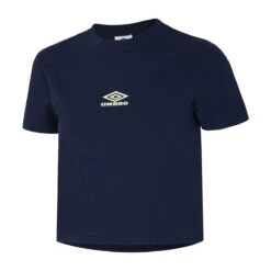 UMBRO Womens/Ladies Diamond Fitted Crop Top (Indigo Mood/Seafoam)