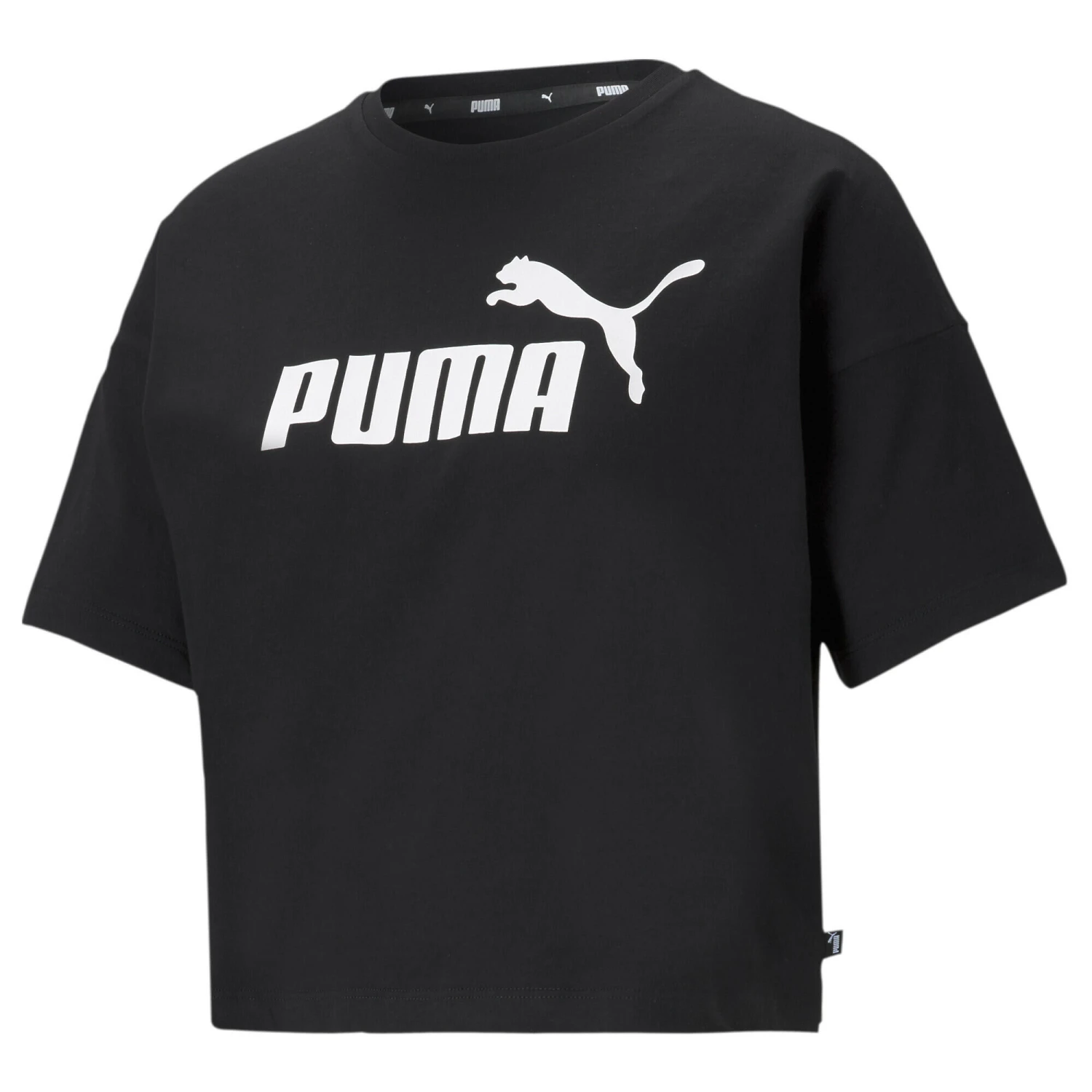 PUMA Womens Essentials Logo Cropped Tee T-Shirt 3 PUMA Womens Essentials Logo Cropped Tee T-Shirt